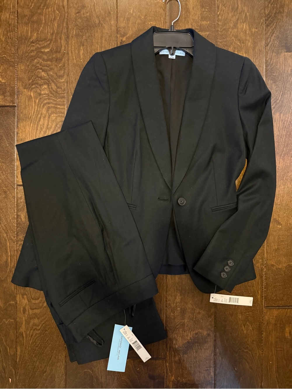 Antonio Melani Black Single-Button Blazer & Pants Suit Size 0 NWT